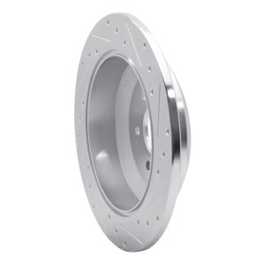 Kia Borrego Brake Rotor (1) - Rear Left - R1 Concepts - Drilled & Slotted - Silver - `09-`10